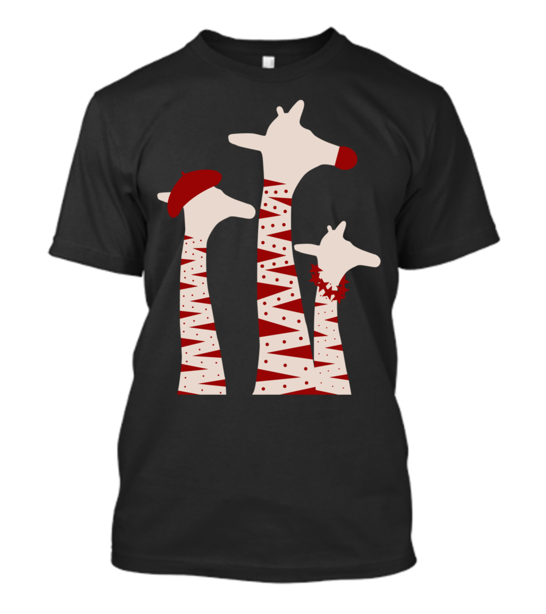 Giraffes Family Holiday Festive Winter Sweater Costume T-Shirt