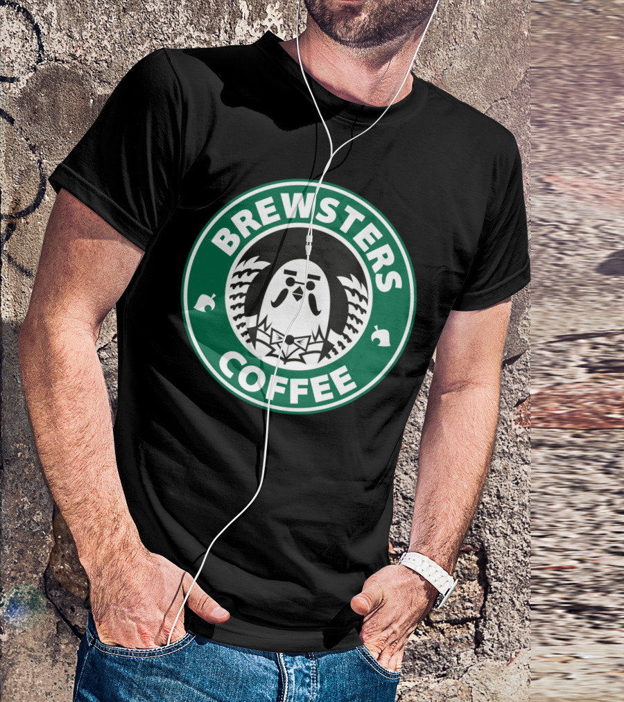 Brewsters Coffee 8 Animal Crossing Parody Logo Owl T-Shirt