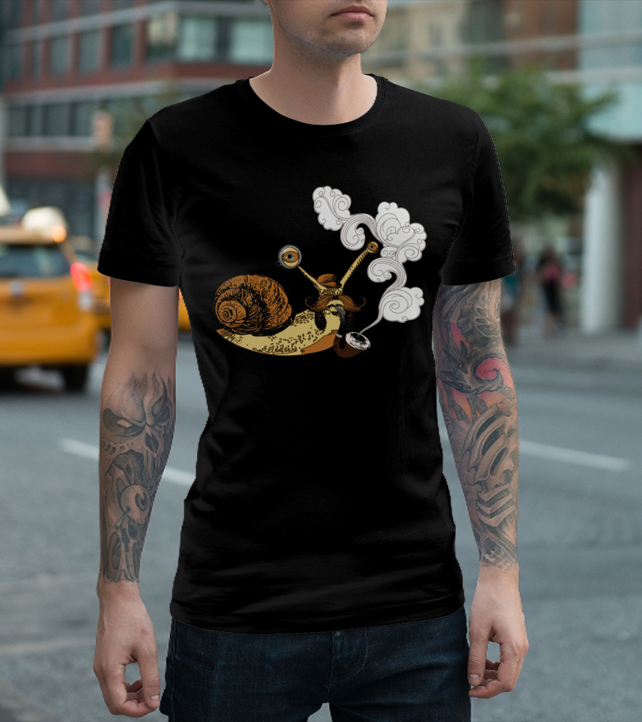 Dignified Steampunk Snail With Pipe And Monocle T-Shirt