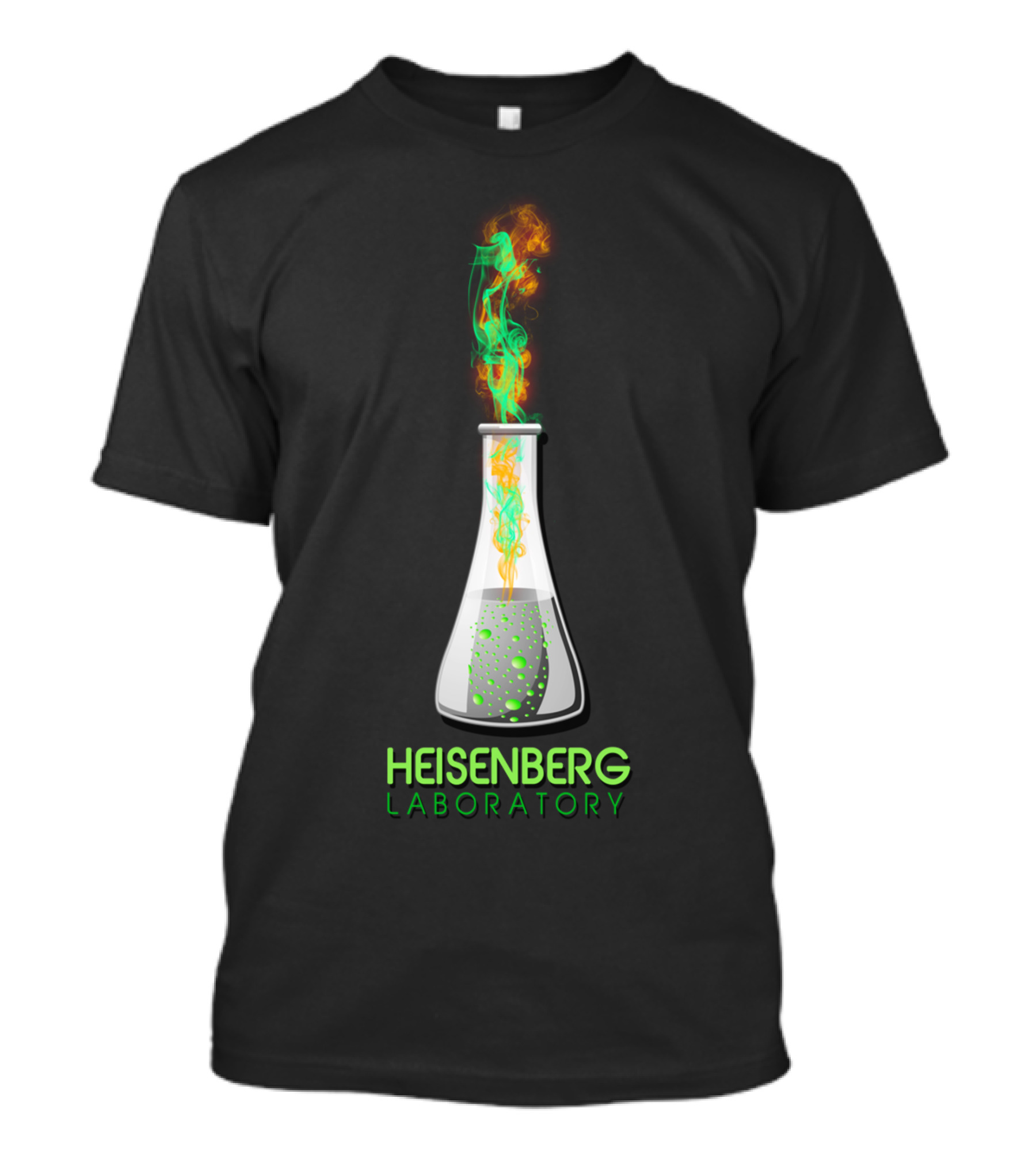 Heisenberg Laboratory Beaker With Green And Orange Smoke T-Shirt