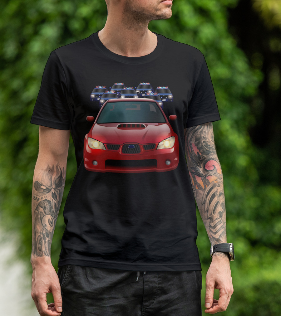 Heist Heist Baby Red Car Police Chase Scene T-Shirt