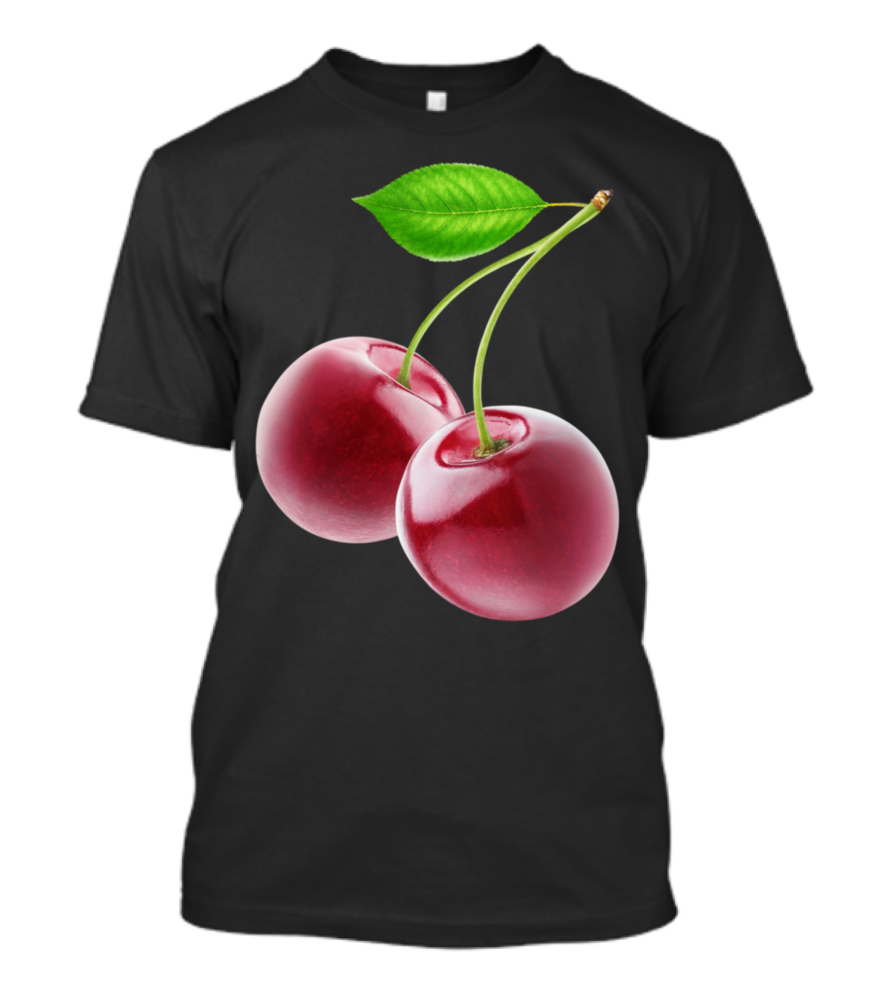 Two Sweet Cherries Sti Cherries With Green Leaf T-Shirt