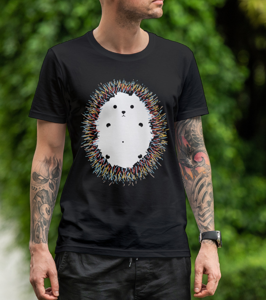 Cute Colored Illustrated Hedgehog Animal Cartoon Spiky T-Shirt