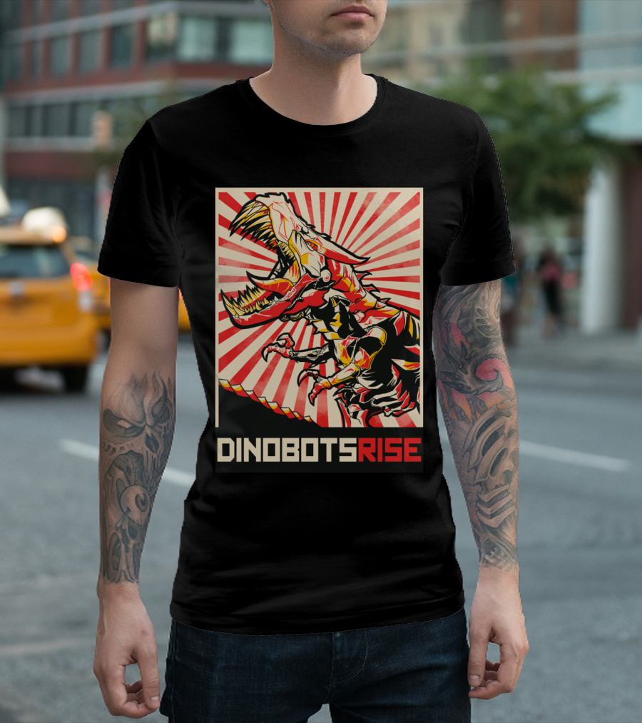 DINOBOTS RISE Retro Dinosaur Robot Revolution T-Shirt