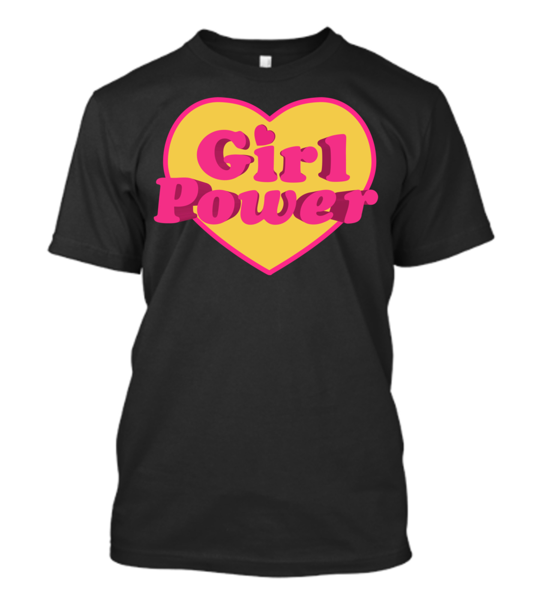 Girl Power Heart Shaped Typographic Desi Bold Pop T-Shirt