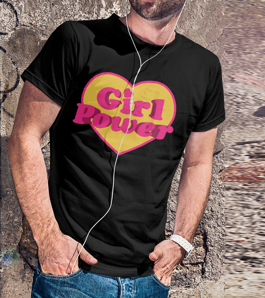 Girl Power Heart Shaped Typographic Desi Bold Pop T-Shirt