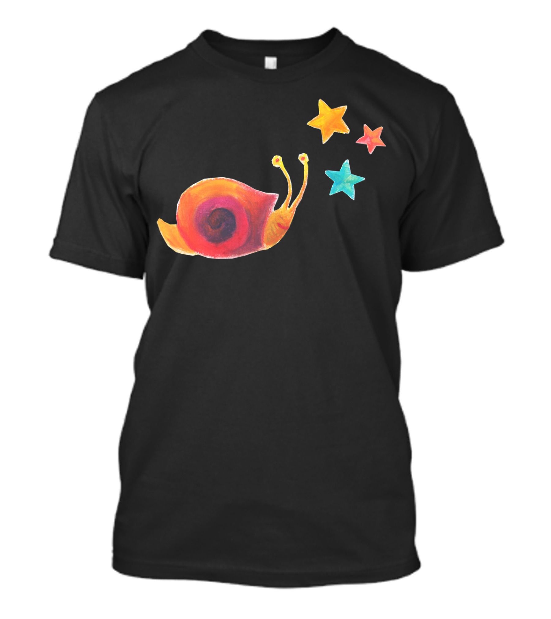 Bright Pink Violet Snail With Colorful Stars T-Shirt