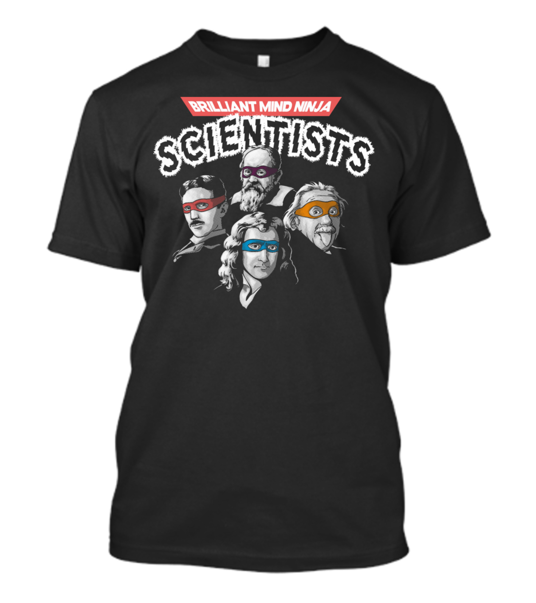 Brilliant Mind Ninja Scientists Masked Icons T-Shirt