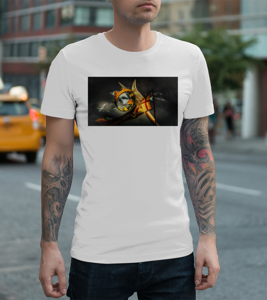 England And St. George Emblem with Dramatic Sky by Mike T-Shirt