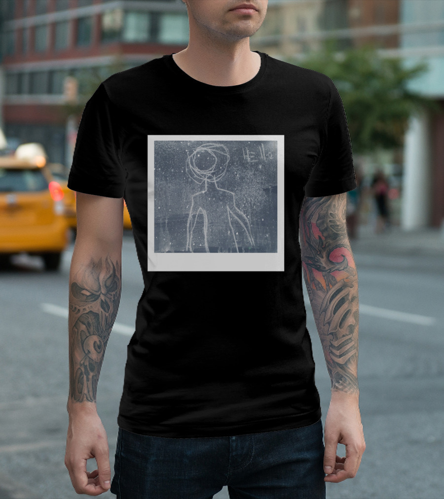 Hello Alienr Hello Space Figure And Stars T-Shirt