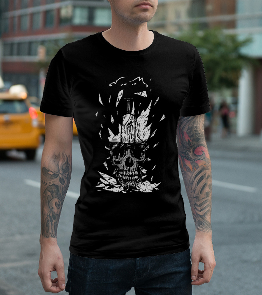Broken Bulb Skull Shattering Glass T-Shirt