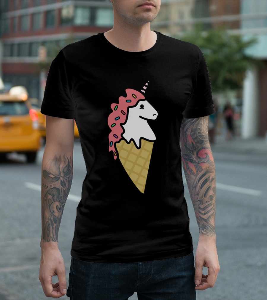 Unicones Are Sweet H Unicorn Ice Cream Cone with Sprinkles T-Shirt