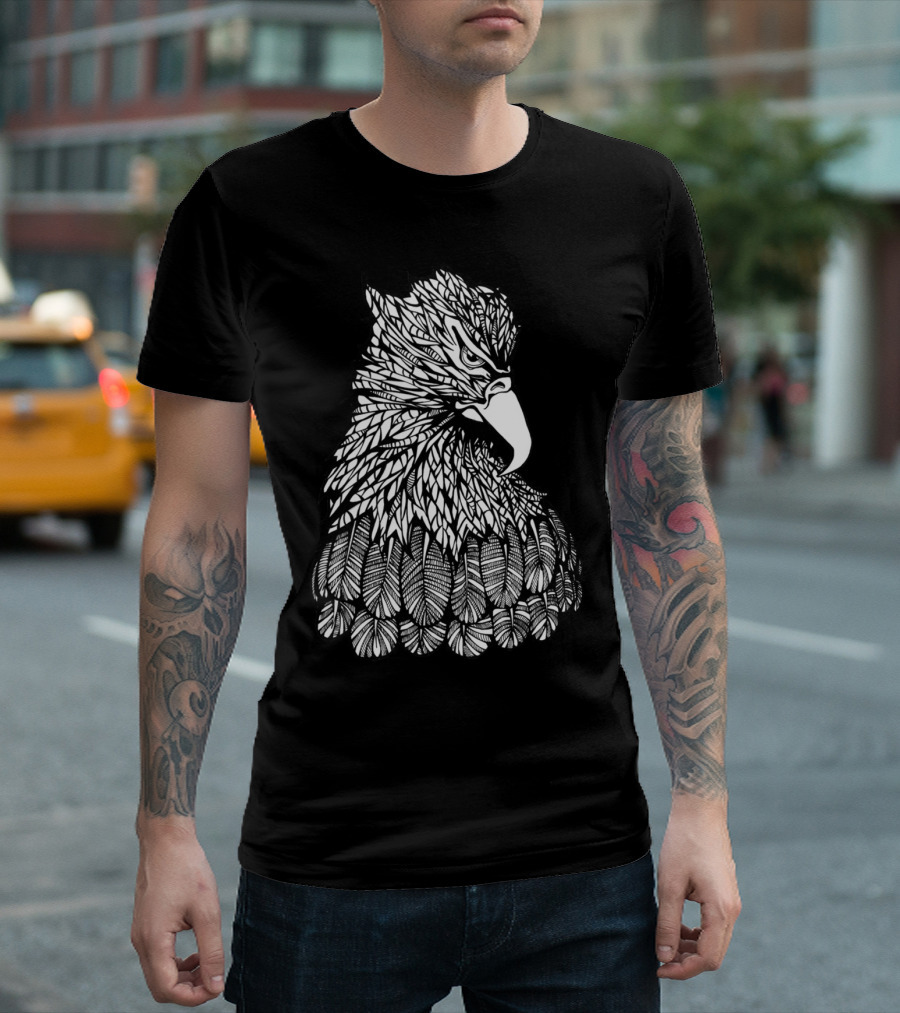 Bald Eagler Intricate Feather T-Shirt