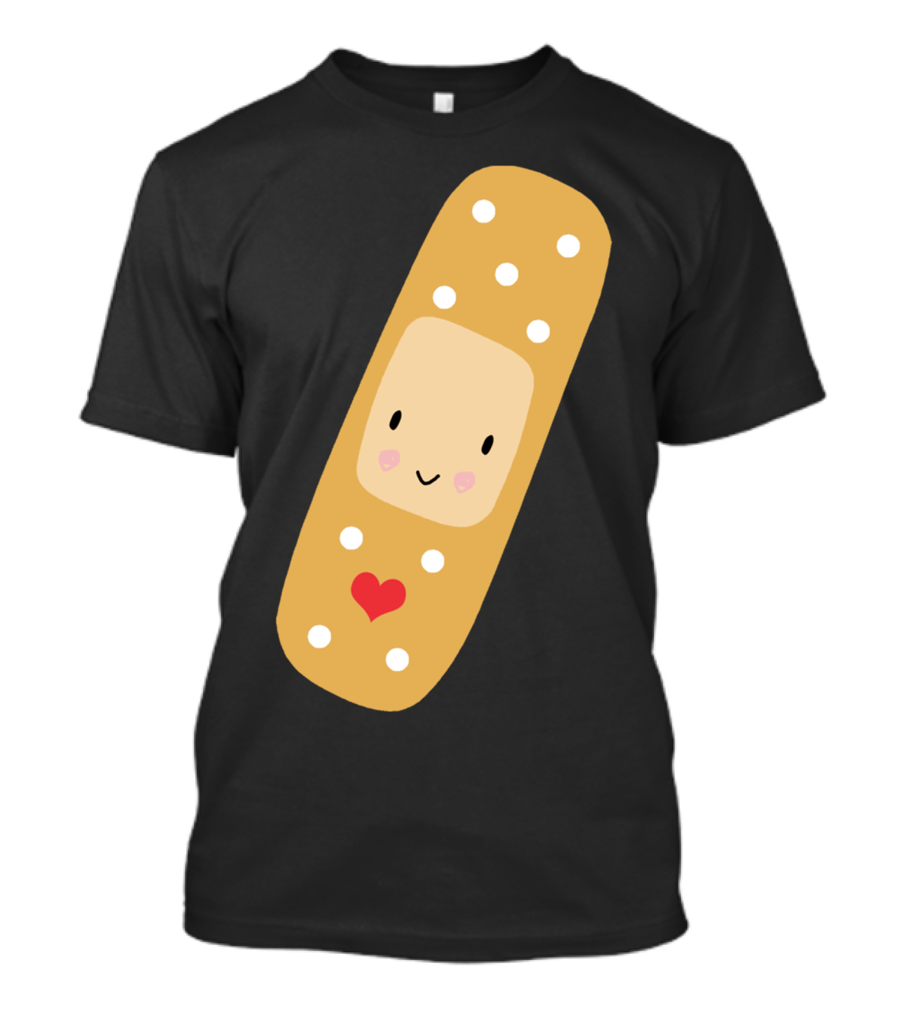 Cute Bandage With Heart And Smiling Face T-Shirt