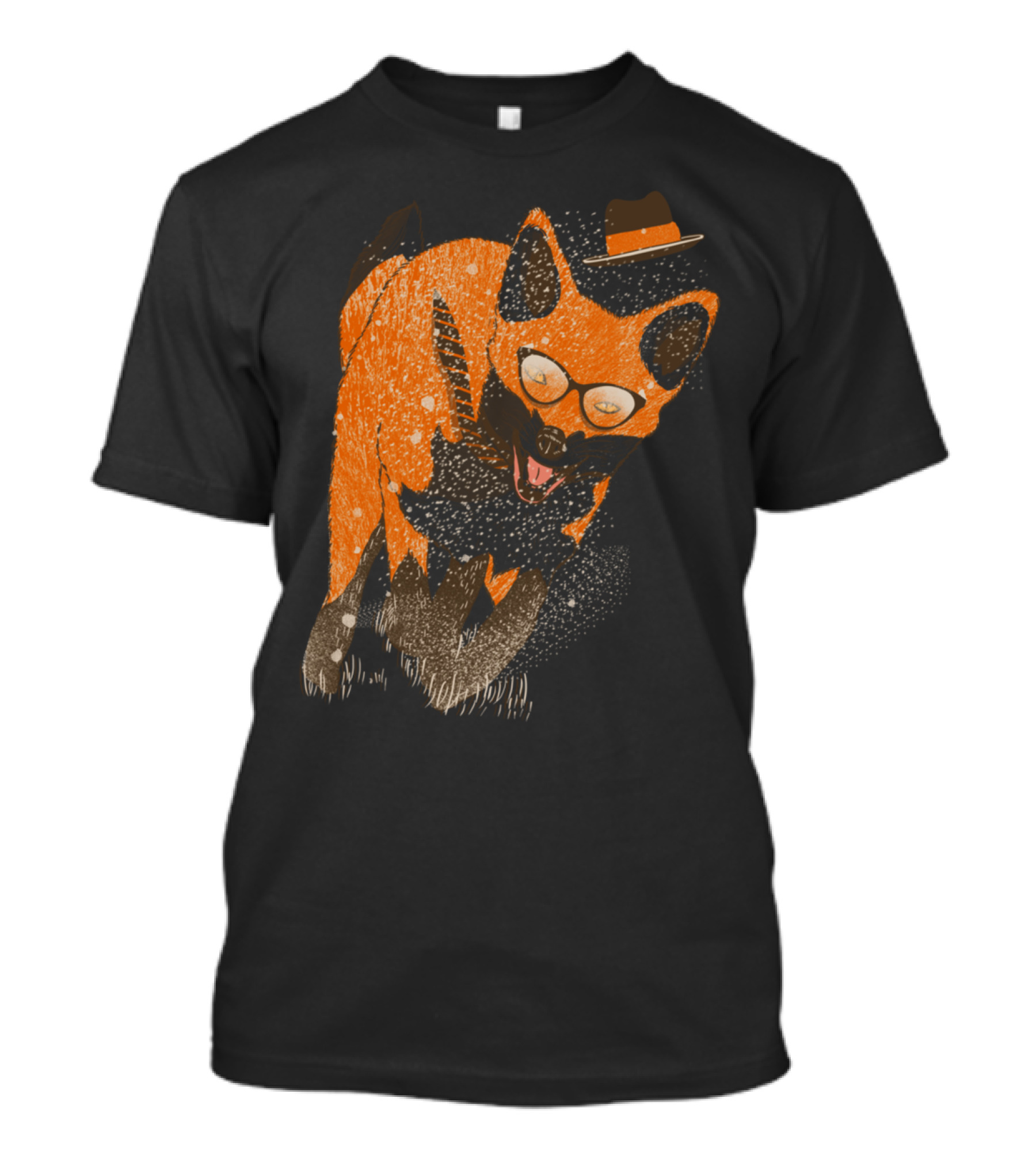 Fox In Glasses And Hat Sprinting T-Shirt