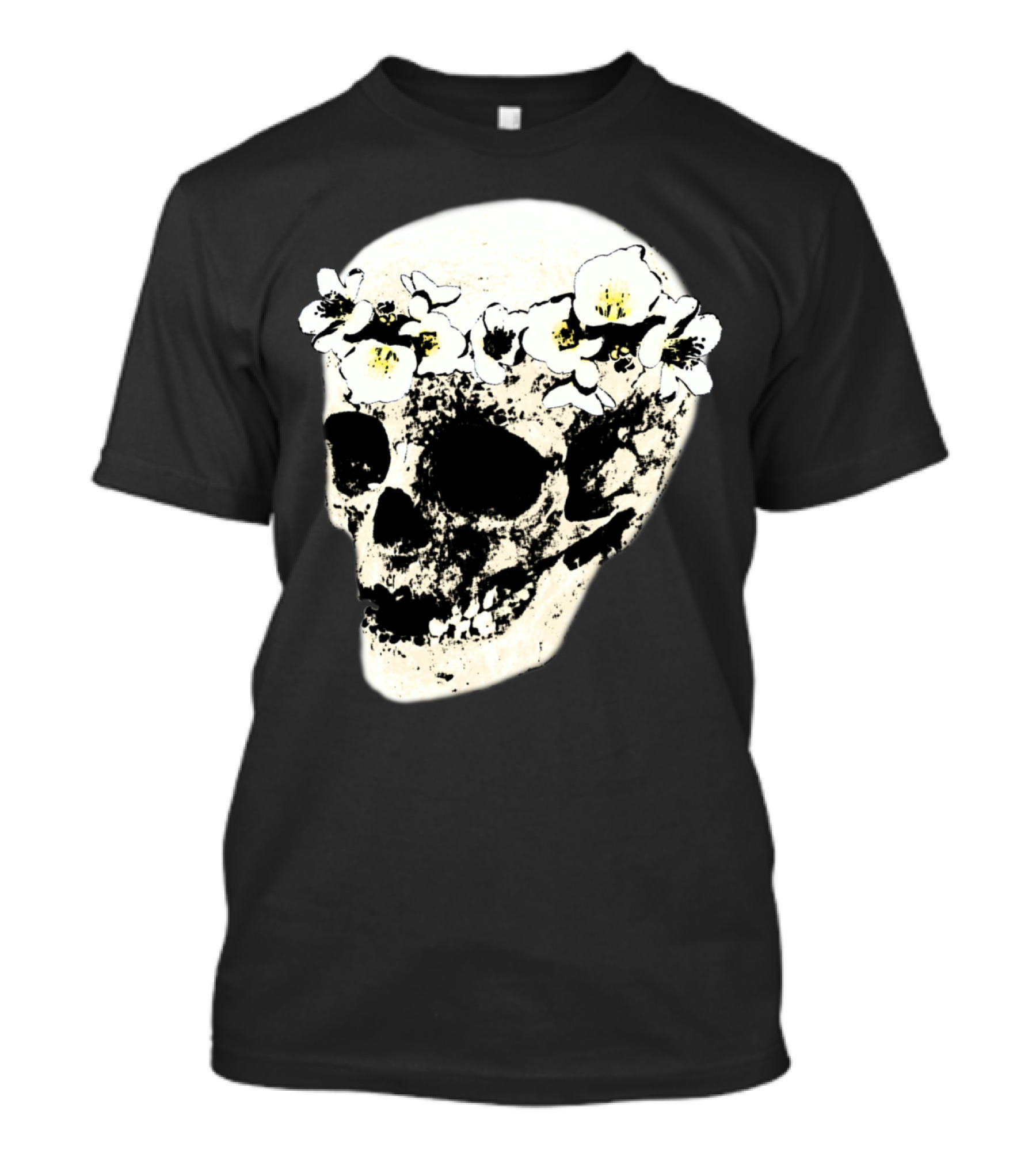 Lady Skull 2 Floral Crown T-Shirt