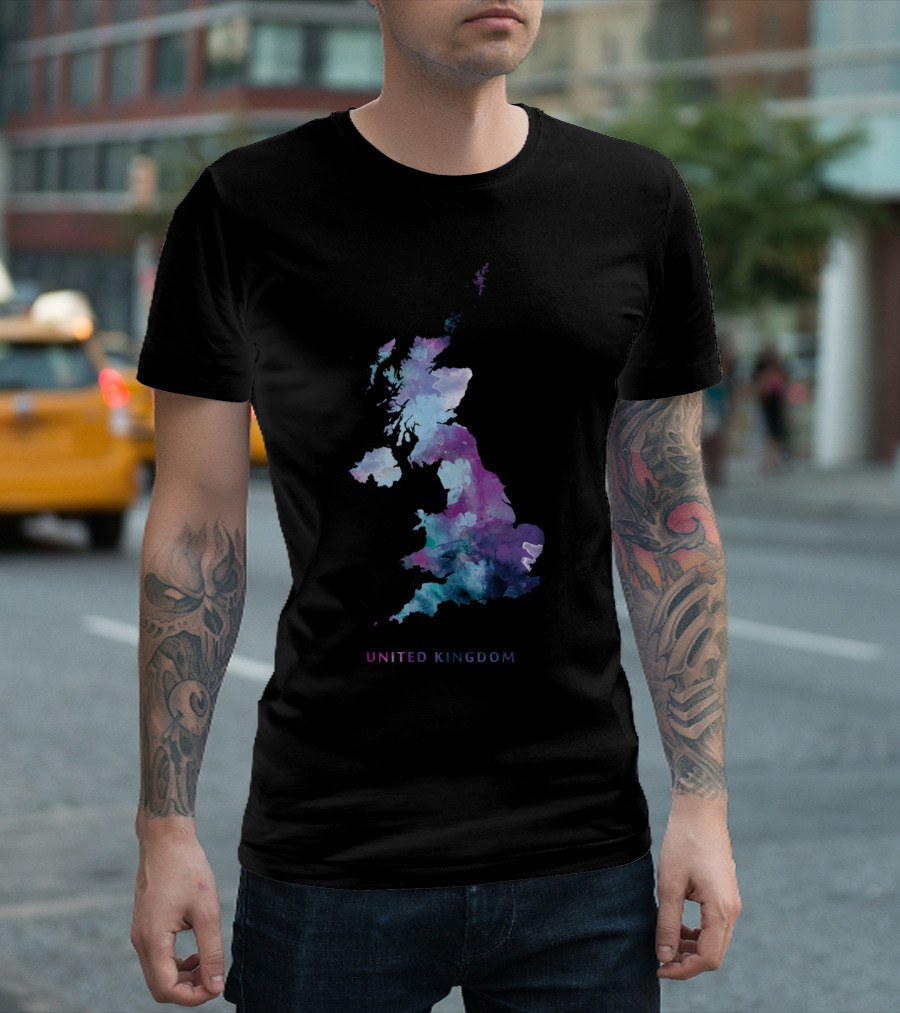 United Kingdom Watercolor Map T-Shirt