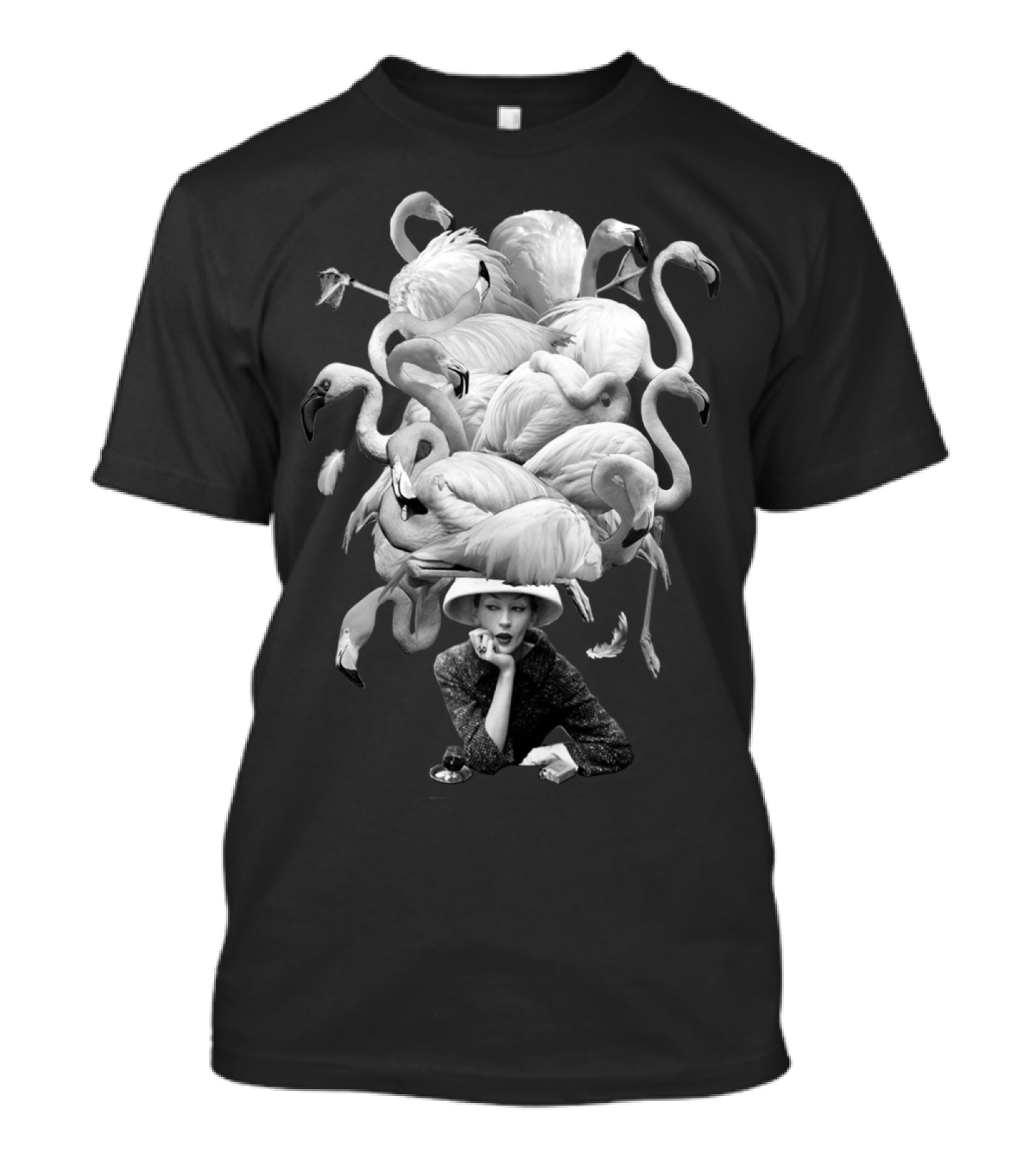 Her Flamingo Hat T S Glamorous Flamingo Hat Vision T-Shirt