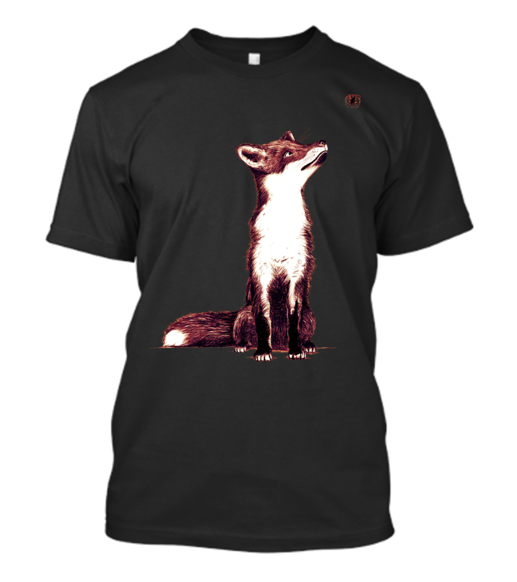 Brown Fox Looking Upward At Small Object T-Shirt