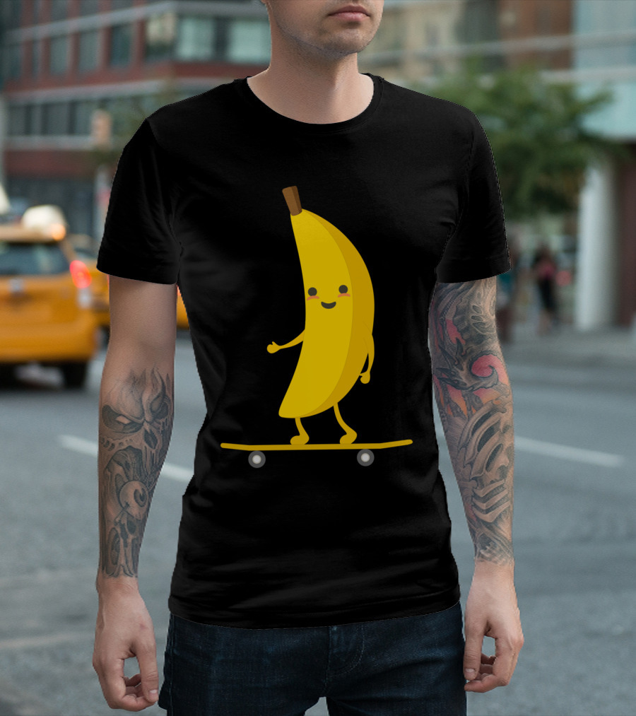 Banana Skater H Cheeky Skateboarding Fruit T-Shirt