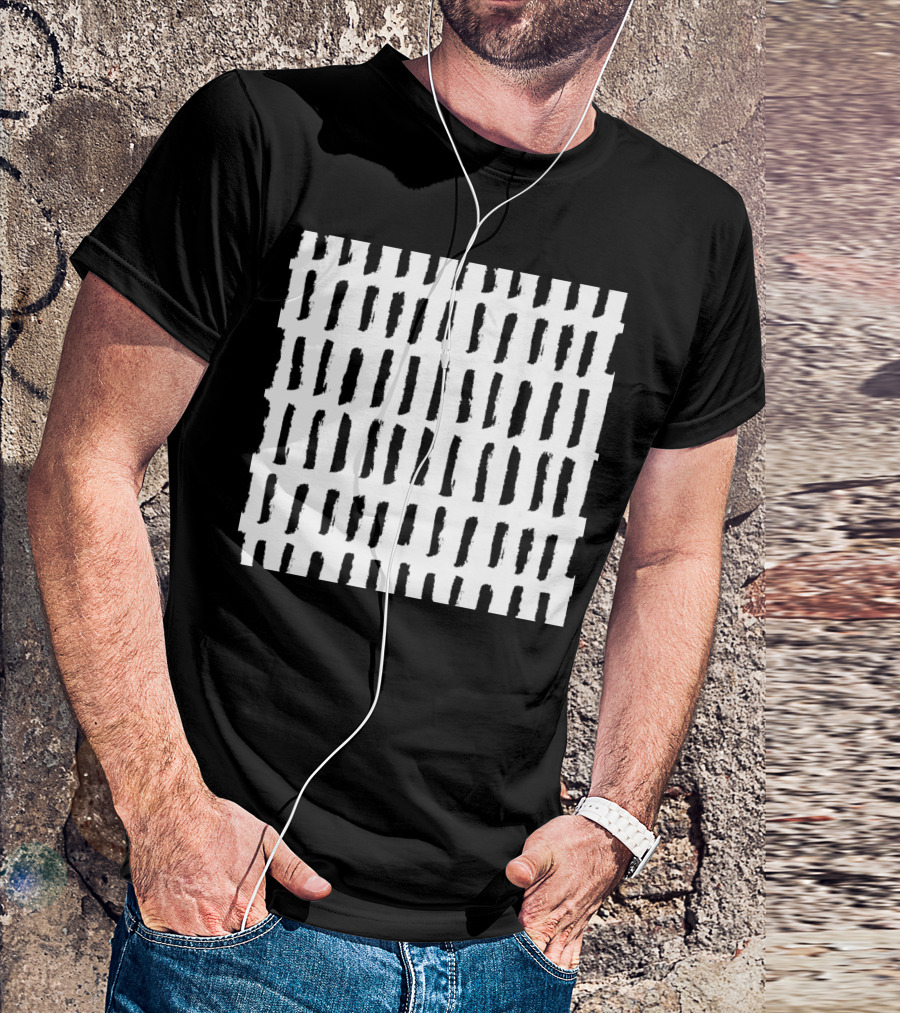 Brushstrokes Black And White Abstract Print By T-Shirt