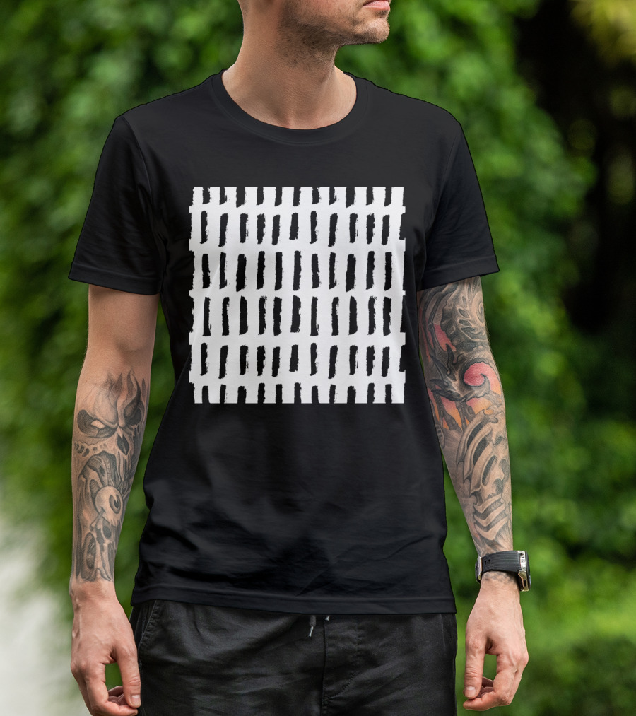 Brushstrokes Black And White Abstract Print By T-Shirt