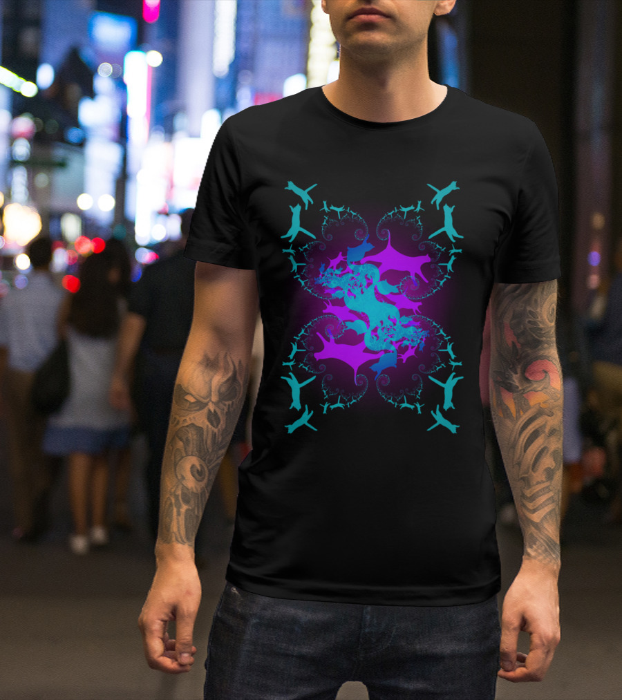 Fracatals Vibrant Cat Fractal T-Shirt