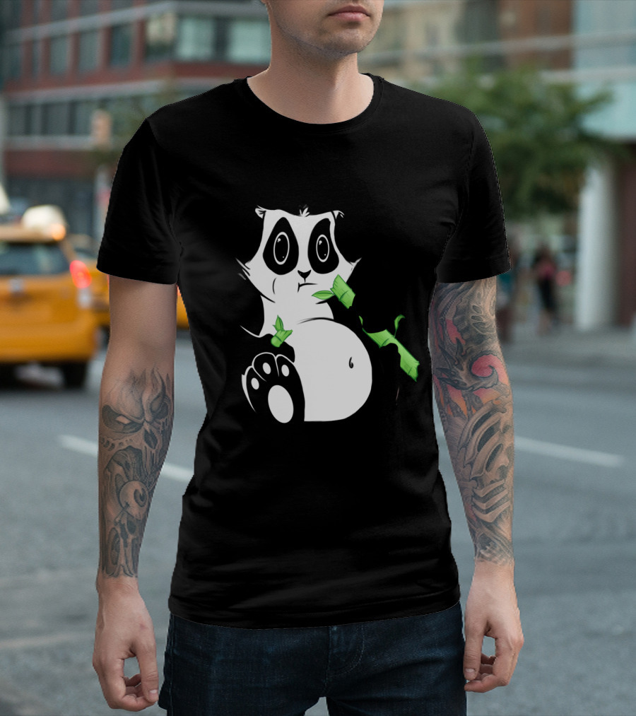 Cute Panda Eating Bamboo T-Shirt
