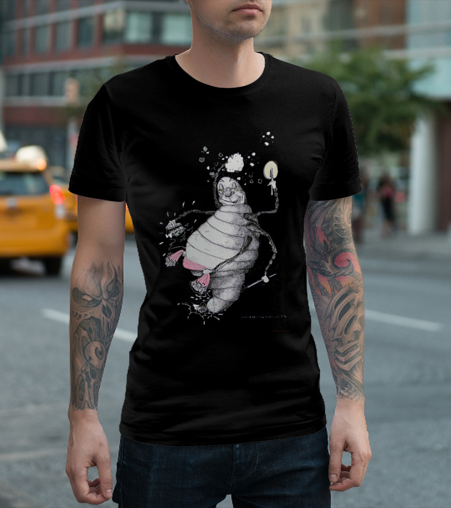 Glowworm with Candle and Cheerful Expression T-Shirt
