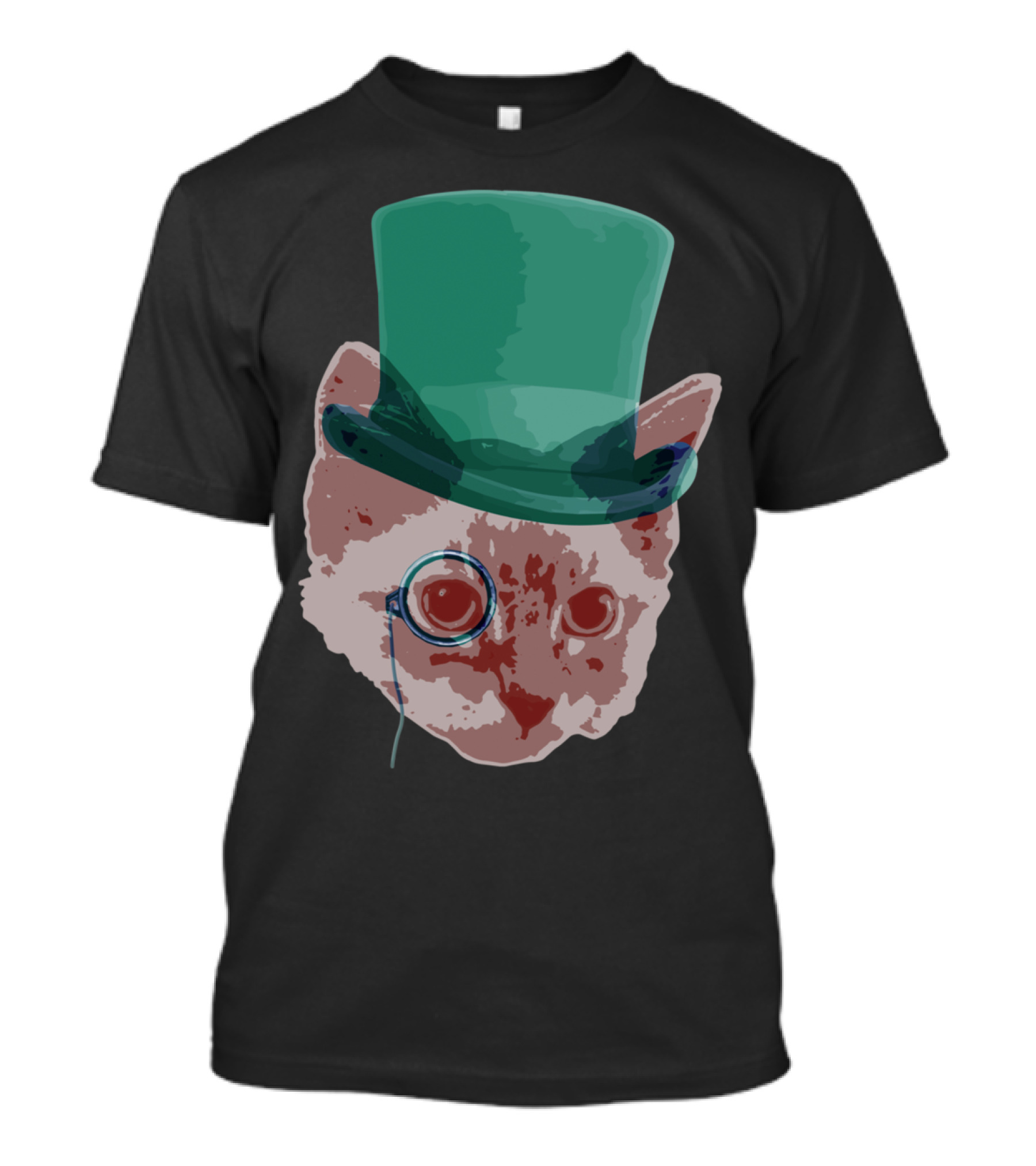 Classy Cat De Monocle Top Hat Cat T-Shirt