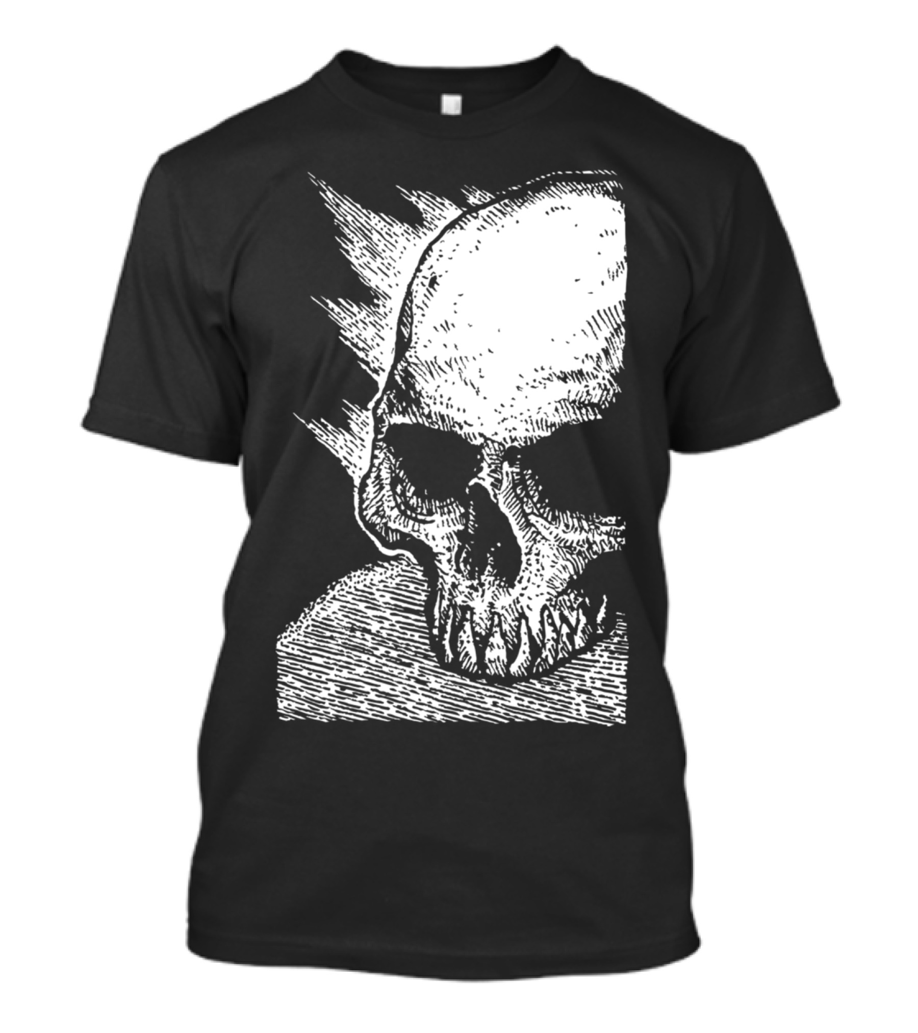 Skull And Dark T Monochrome Illustration T-Shirt