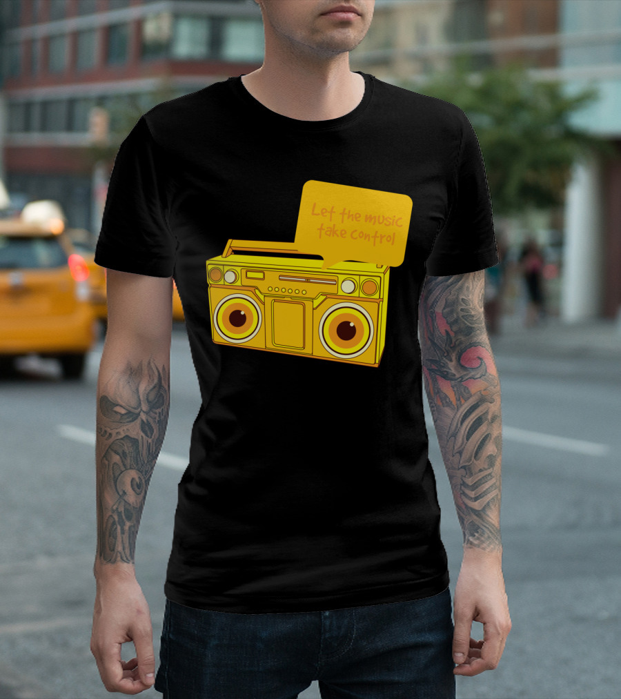 Let the Music Take Control Boombox T-Shirt