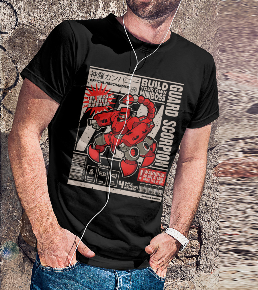 Build Your Own Miniboss Guard Scorpion Mako Reactor Guardian Official Merchandise 4 Mako Batteries Included Warning Do Not Attack While Tail Is Up T-Shirt