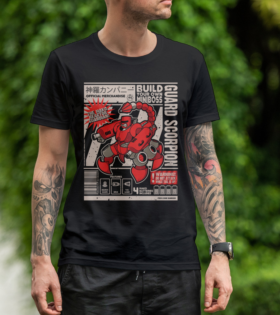 Build Your Own Miniboss Guard Scorpion Mako Reactor Guardian Official Merchandise 4 Mako Batteries Included Warning Do Not Attack While Tail Is Up T-Shirt
