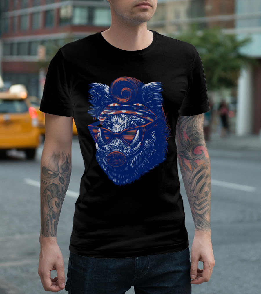 Frankie Wilbour Tusked Boar Rockabilly Sunglasses T-Shirt
