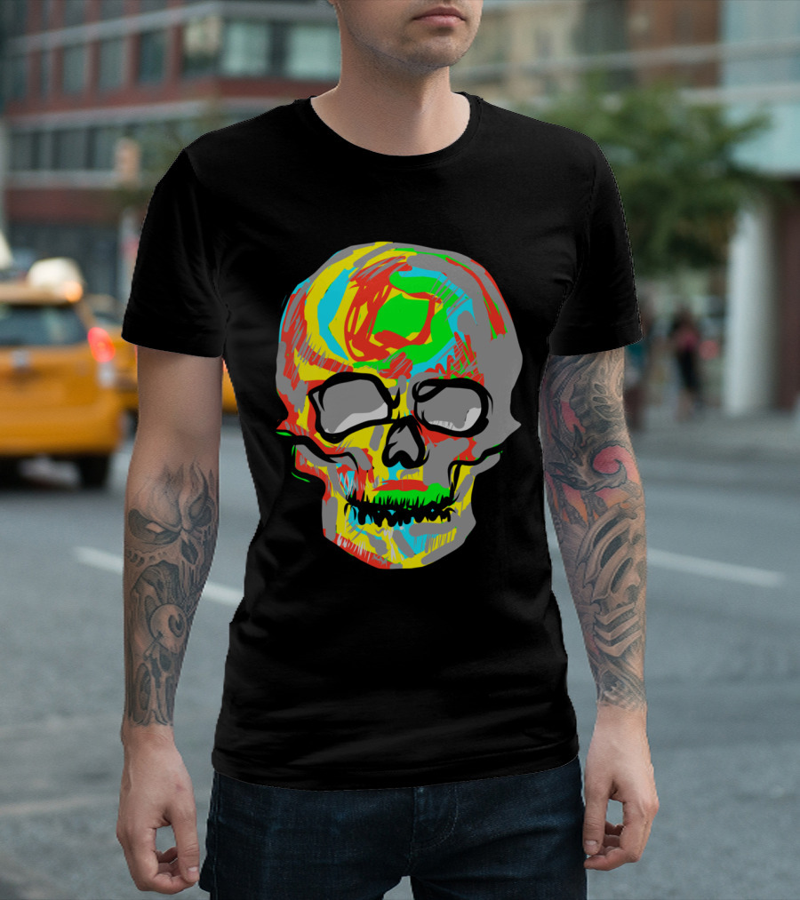 Skullfulr Vibrant Colorful Skull T-Shirt