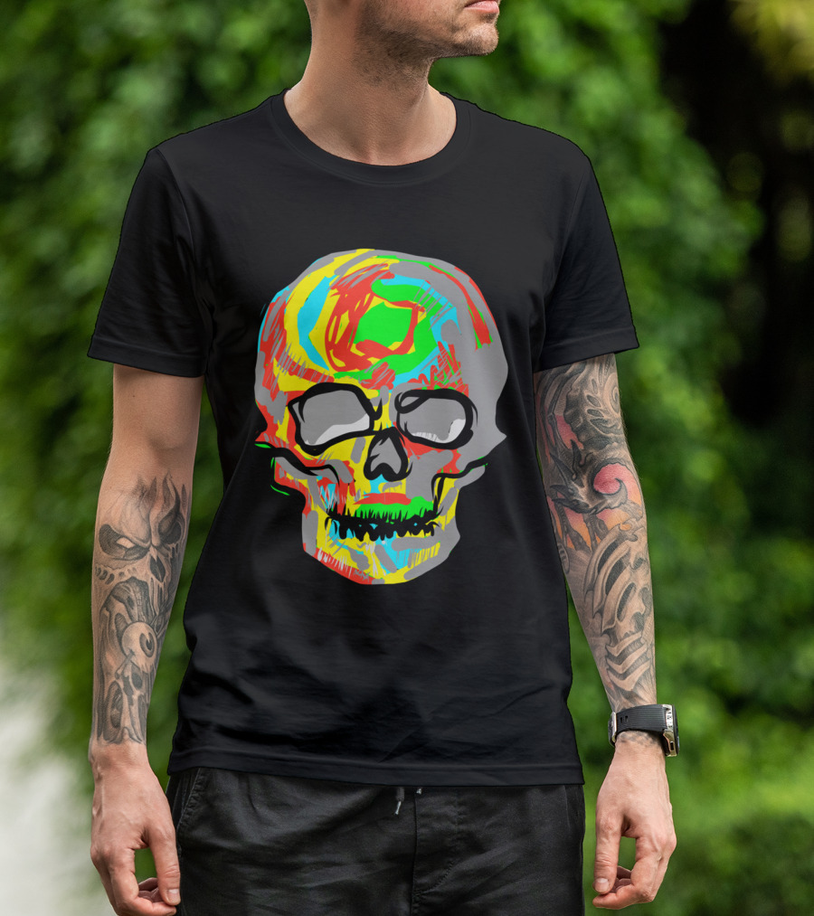 Skullfulr Vibrant Colorful Skull T-Shirt