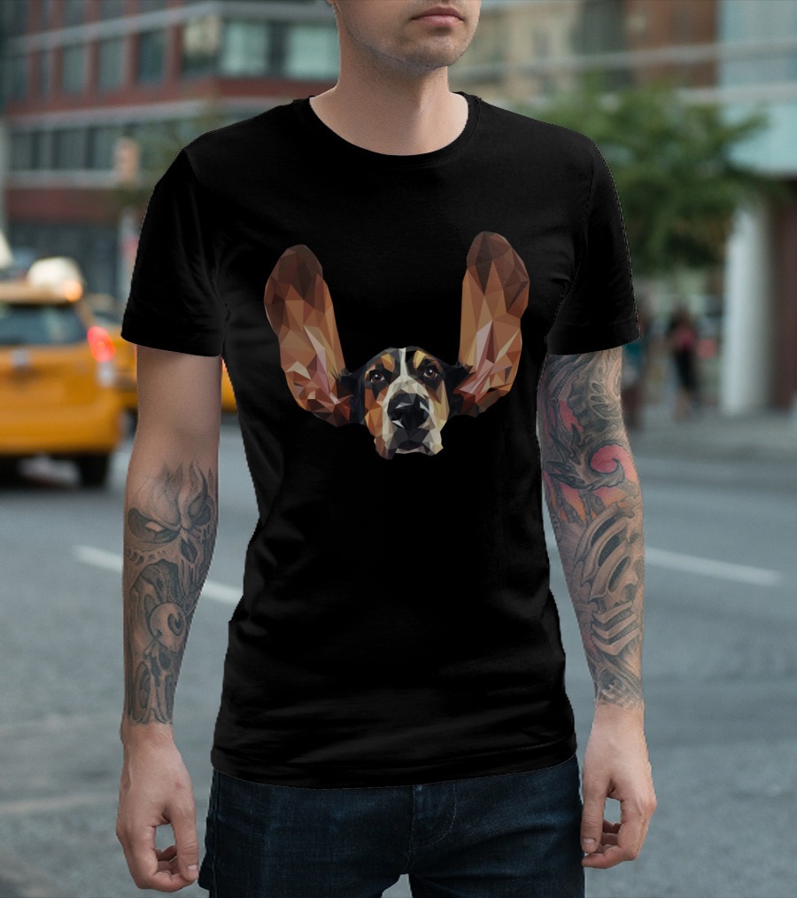Basset Hound Low Poly Geometric T-Shirt