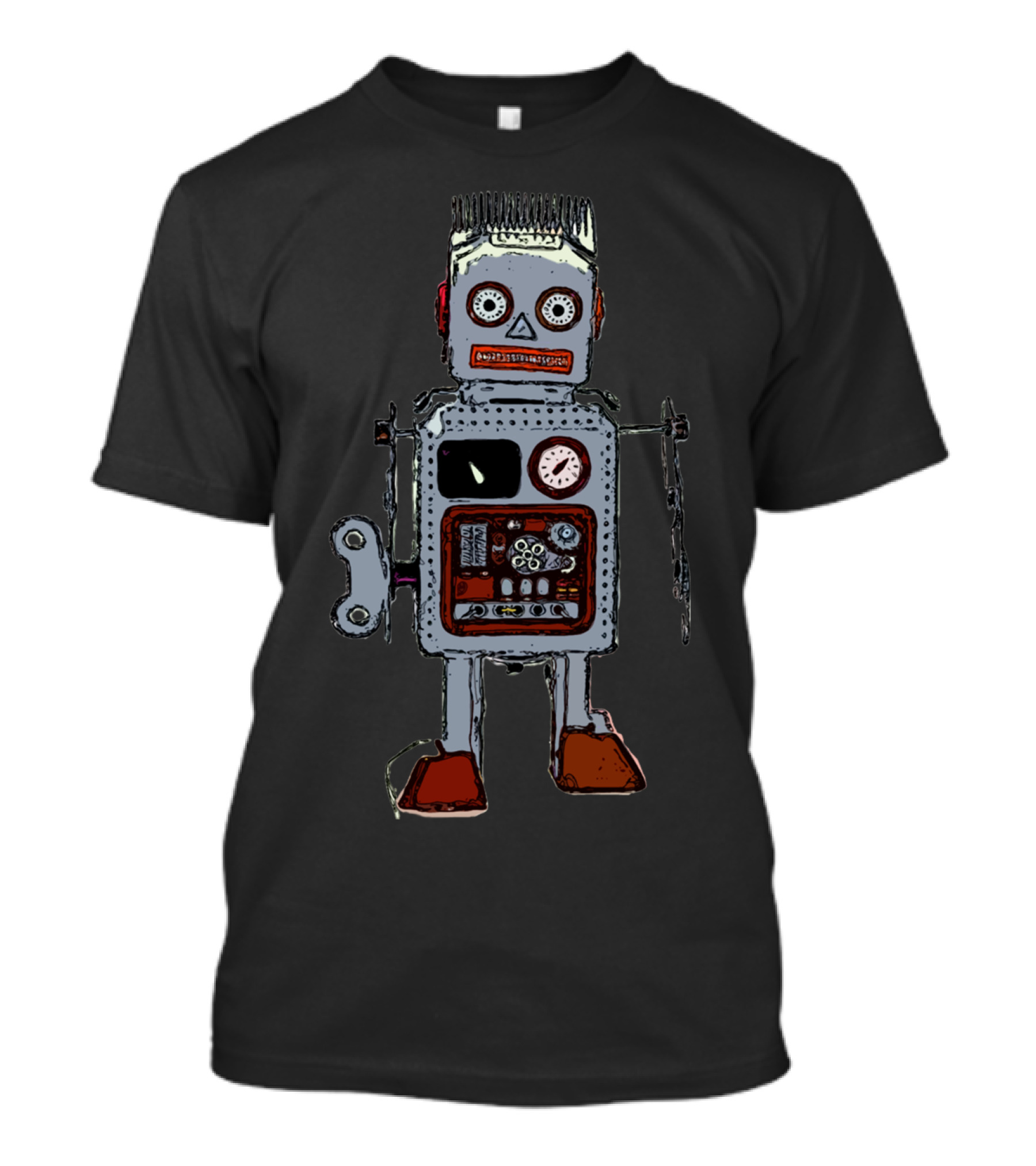 Cute Robot Vintage Wind-Up Toy T-Shirt