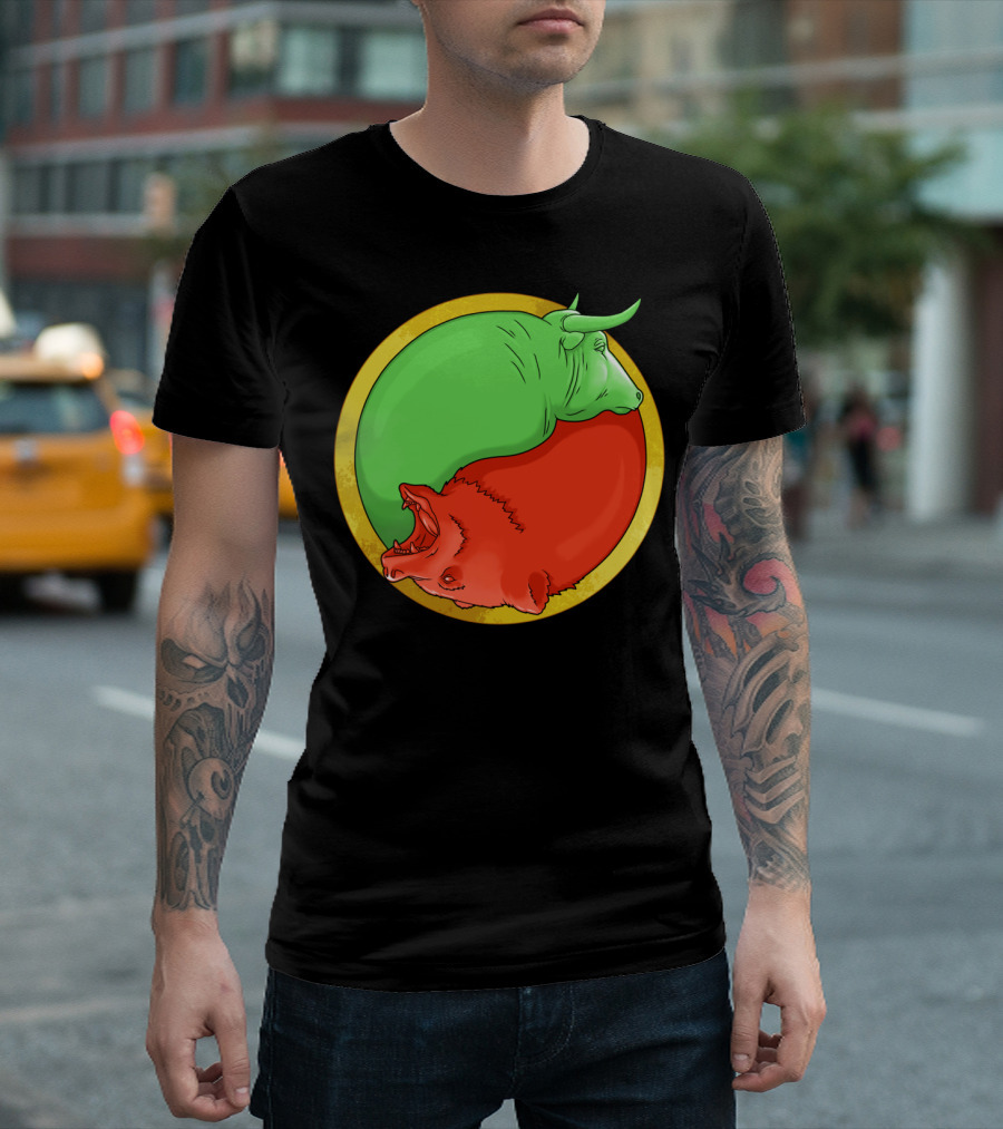 Bull And Bear Yin Yang T-Shirt