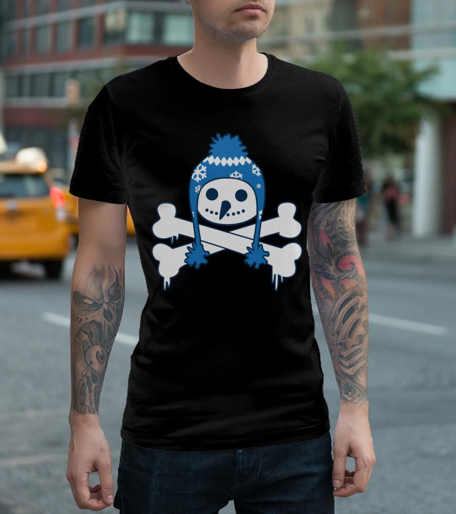 Cute Snowman Skull Bones Winter Beanie T-Shirt