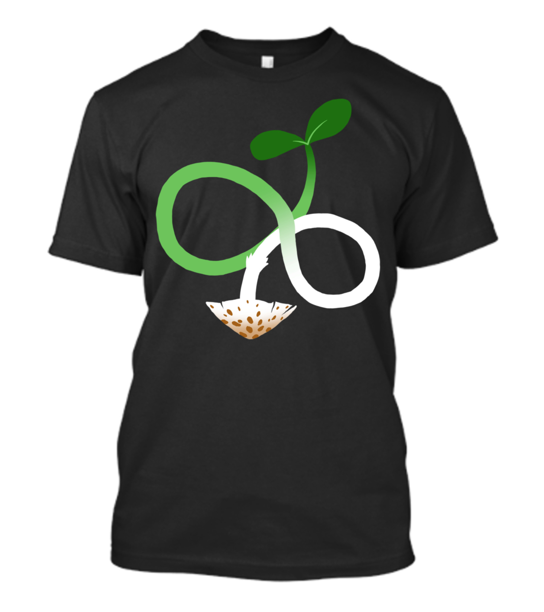 Life Is Eternal Infinity Symbol With Sprout And Looping Vine T-Shirt