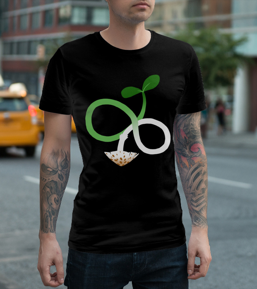 Life Is Eternal Infinity Symbol With Sprout And Looping Vine T-Shirt