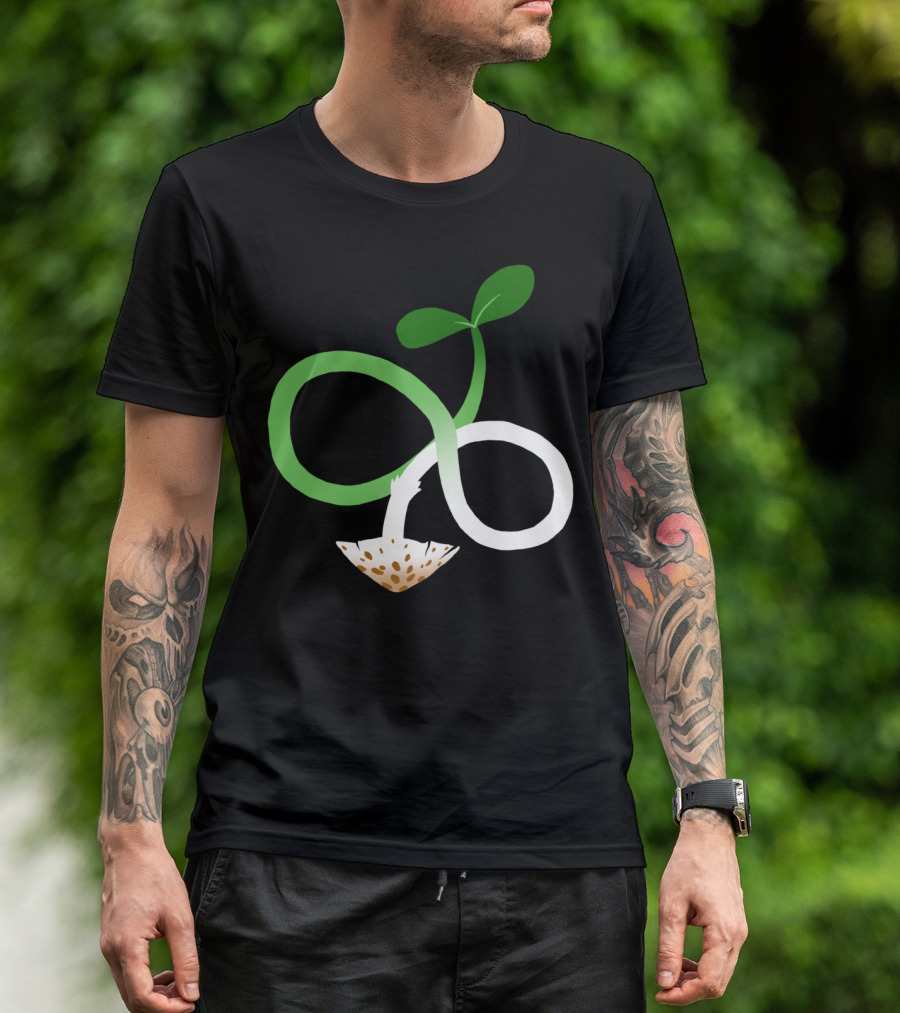 Life Is Eternal Infinity Symbol With Sprout And Looping Vine T-Shirt