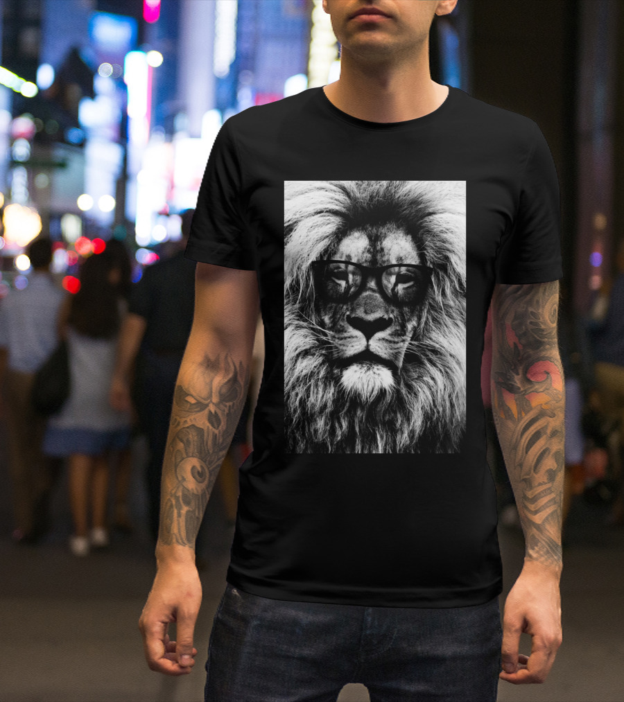 Hipster Lion With Glasses T-Shirt