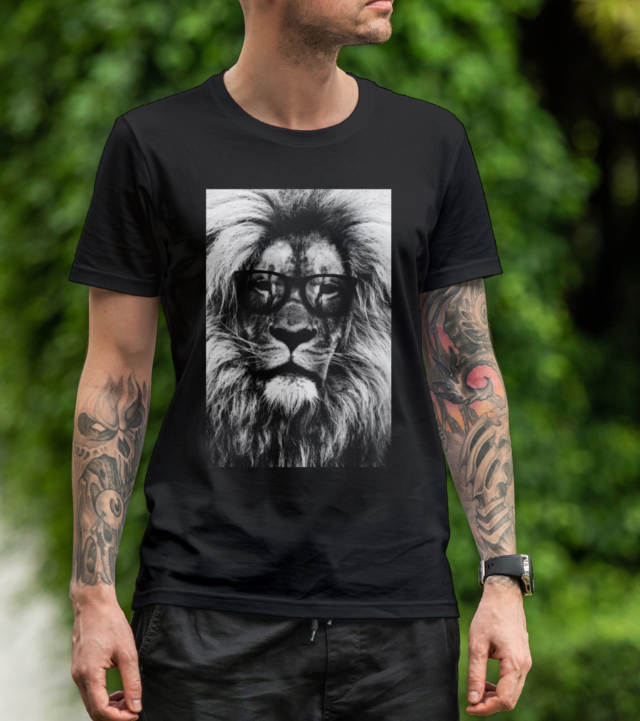 Hipster Lion With Glasses T-Shirt