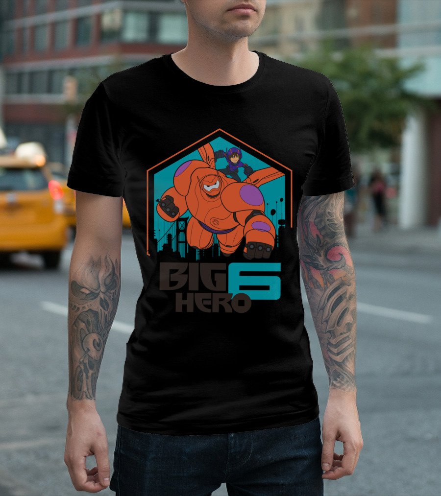 Big Hero 6 Baymax and Hiro Skyline Racer Adventure T-Shirt