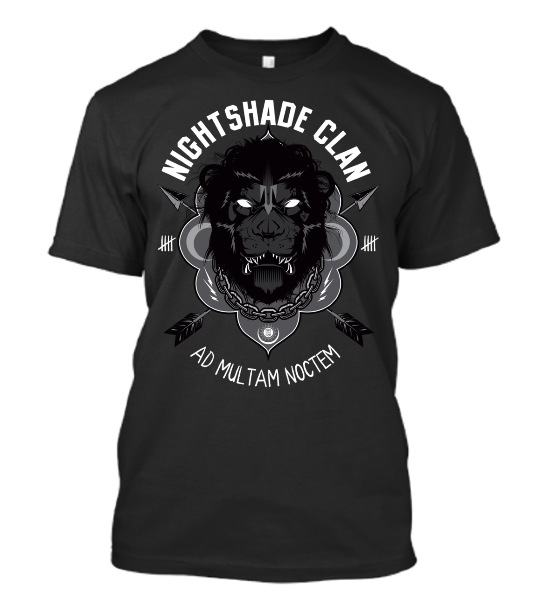 Nightshade Clan Ad Multam Noctem Lion Emblem T-Shirt