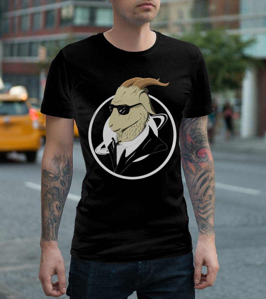 Men in Black Goat Suit Saturn T-Shirt