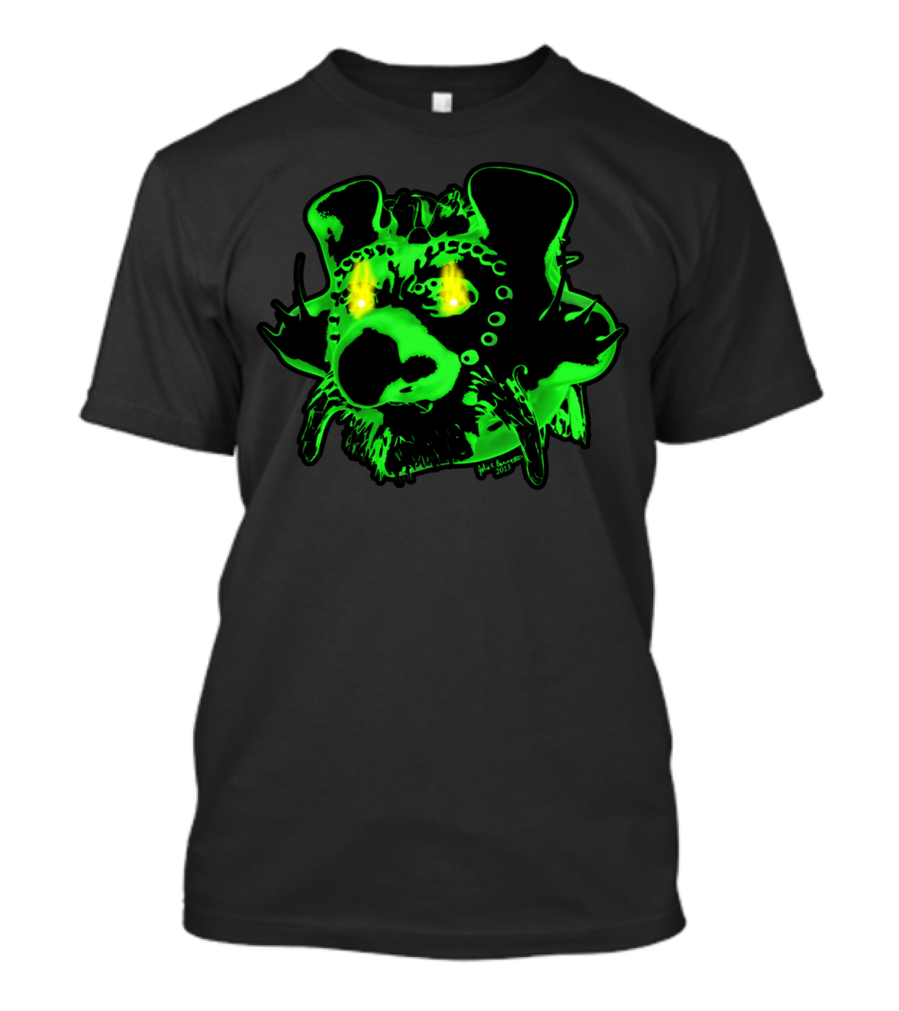 Goblin Fire Jo Glowing Green Canine Face T-Shirt
